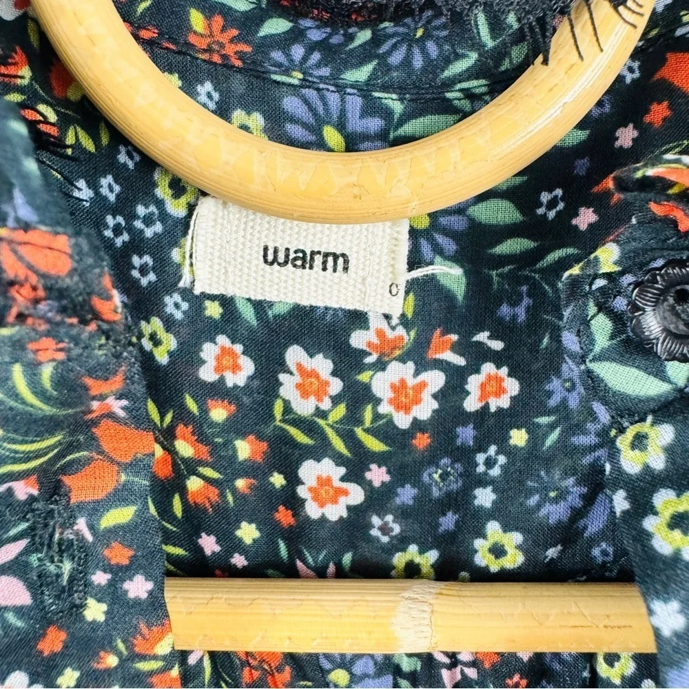 Warm NY boho 100% cotton Floral Tiered Ruffle Midi long sleeve Dress NWT_7